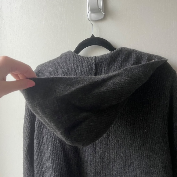 Grey Hooded Long Knit Cardigan Sweater, GAP, size M - Picture 7 of 7